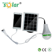 Mini psto solar portátil acende luz conduzida solar com carregador, luzes de emergência carregador solar interior plástico